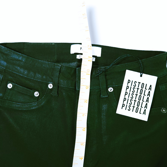 NWT Pistola Aline Coated High-Rise Skinny Ankle Jeans Sz. 27x27 Coated Forest - Picture 7 of 10